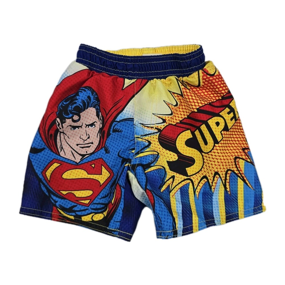 Old Navy Collectabilitees DC Superman Baby 6-12 Months Mesh Line Swim Trunks